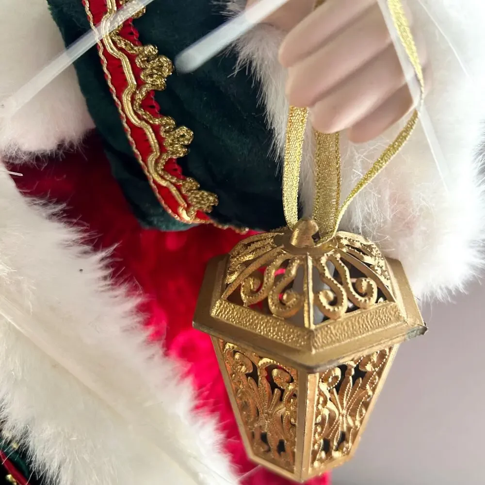 VNTG Santa Claus / Father Christmas Porcelain Fiber Optic Christmas Tree Topper